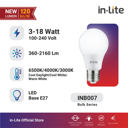 inlite.id InLite Lampu LED Bohlam Value INB007 5W Kuning
