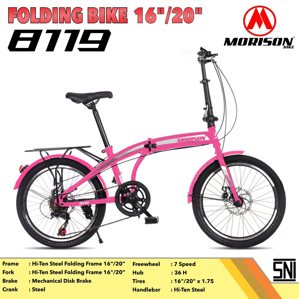 Roda Pasifik Mandiri Morison Bike Sepeda Lipat 20" MS 8119