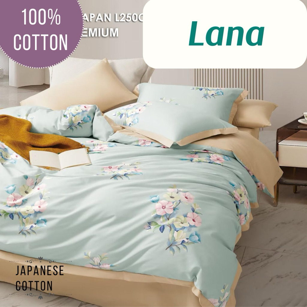  Fortuna Indah Bedcover Set Katun Jepang Pigment 180x200