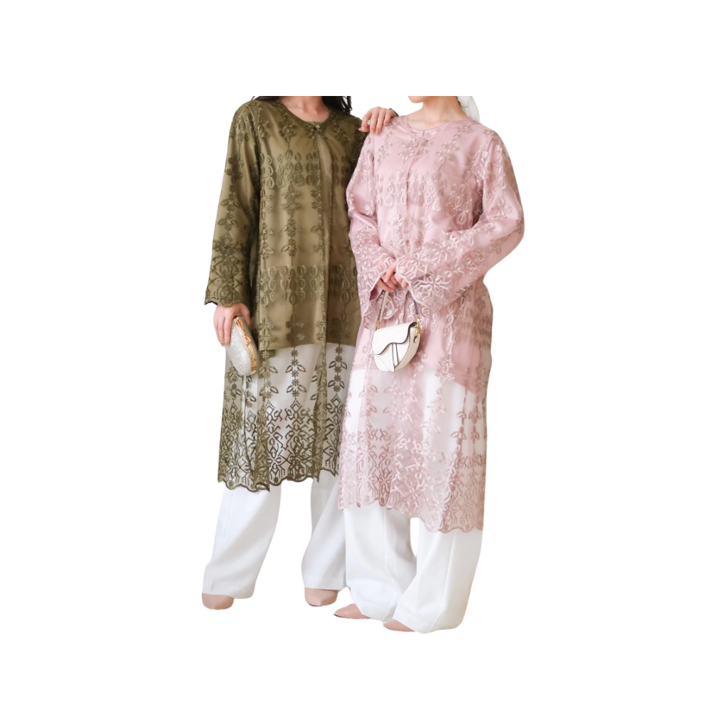 Kiyorawears Kiyorawears Syakila Brukat Tunic + Inner Satin