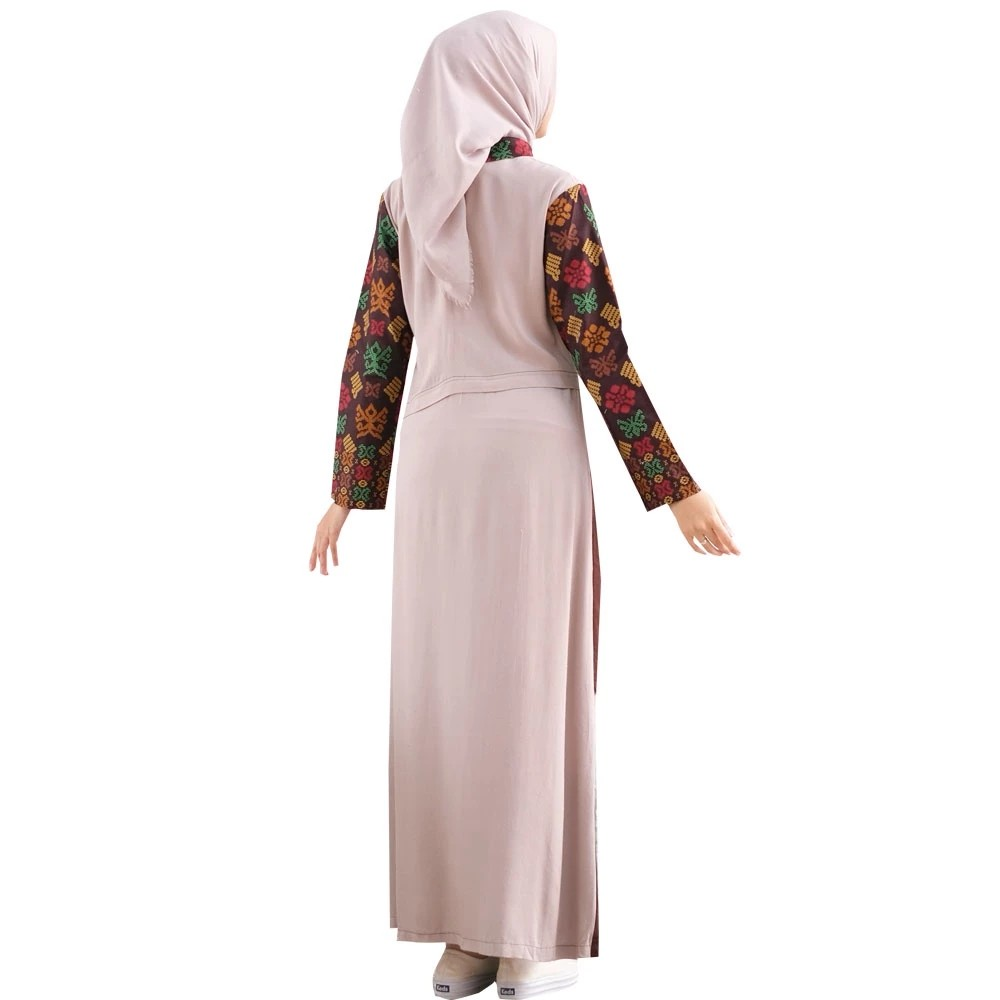 Lunan Go Internasional Lunan GO Gamis Wanita Muslimah Rayon Kombinasi Batik Premium  LG 507