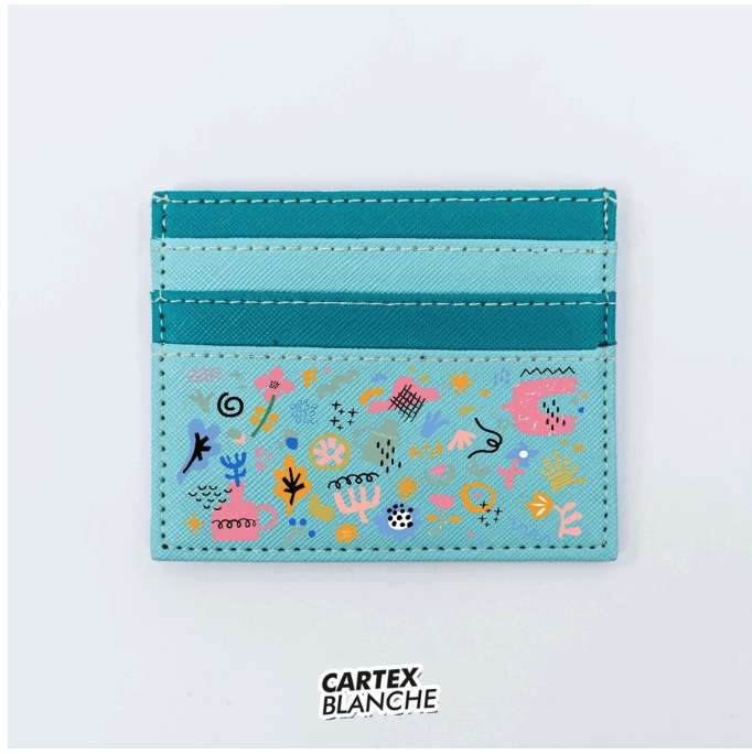 Cartex Blanche Card Holder Flower Doodle
