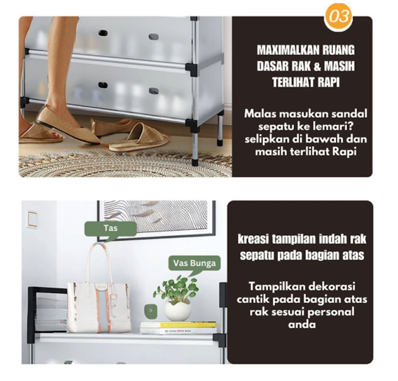 Aonez Rak Sepatu 2 in 1 4