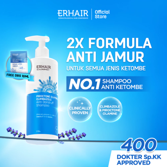 ERHA Clinic Indonesia Erhair Scalperfect Piroctone Olamine & Climbazole Anti Dandruff Shampoo