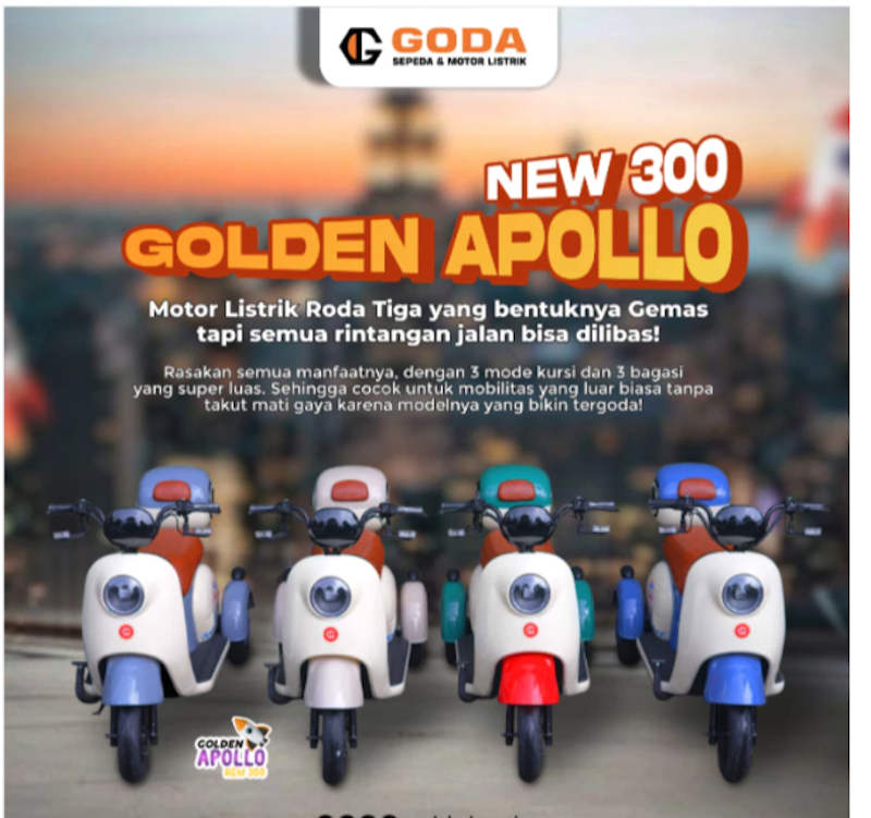 Goda Sepeda Listrik Roda 3 Golden Apollo 2