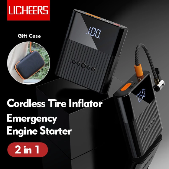   Licheers Cordless Tire Inflator Emergency Engine Starter LC-302 