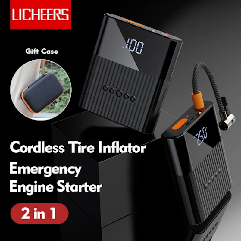 Licheers Cordless Tire Inflator Emergency Engine Starter 2