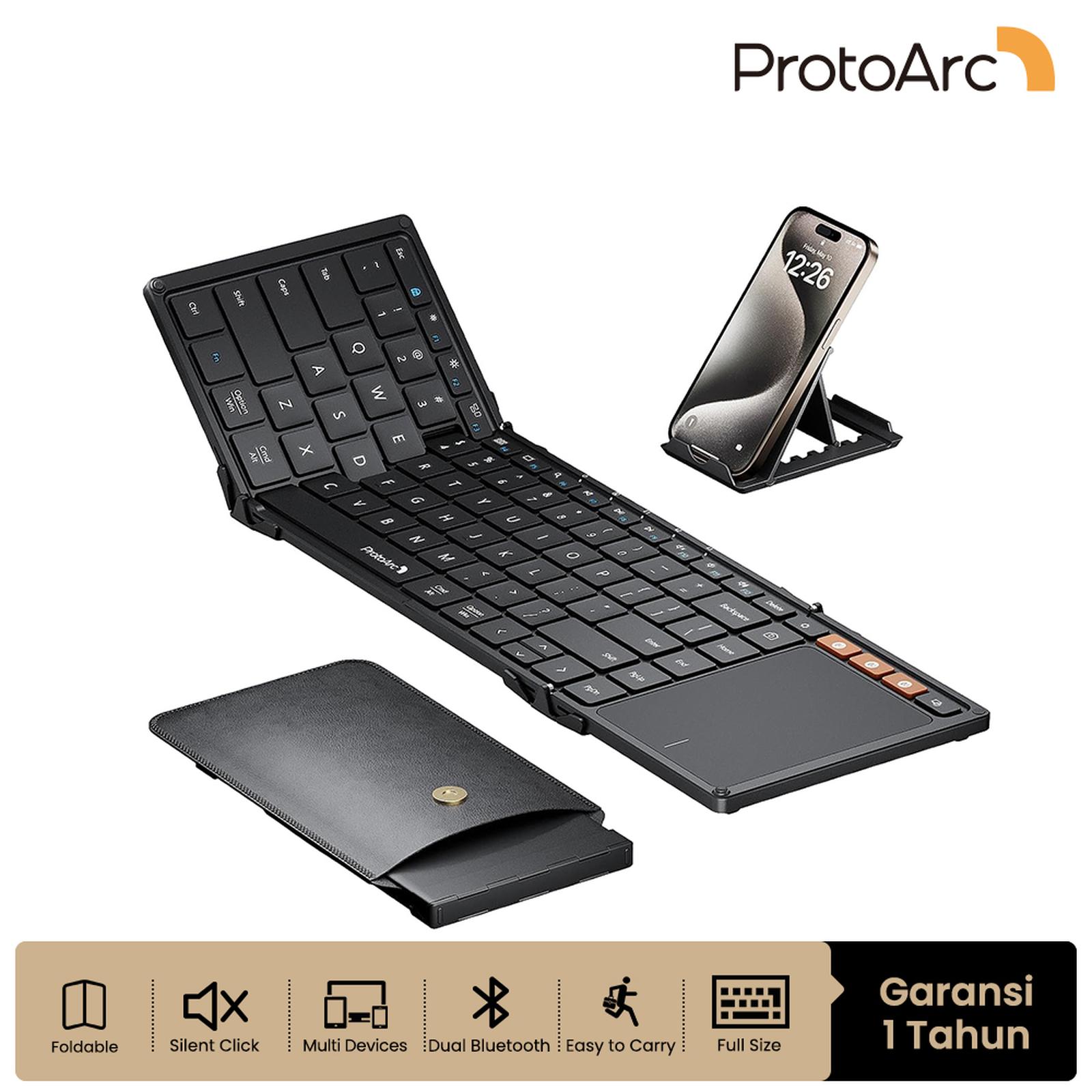 Golden Will Merchants ProtoArc® Foldable Bluetooth Keyboard with Touchpad XK01 TP