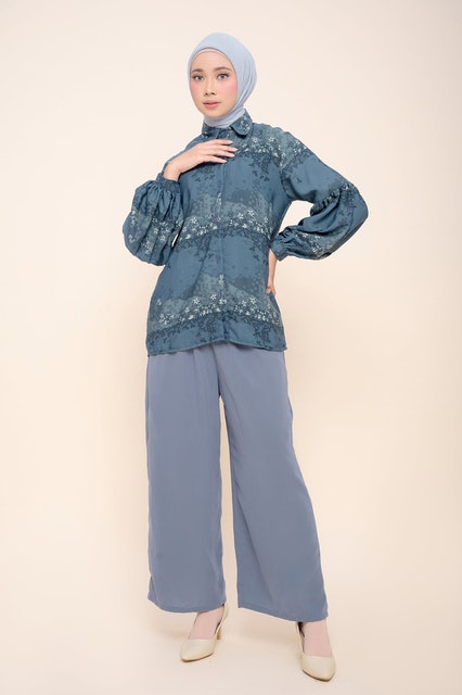 Yazwa Navy Blouse - Romansa Khatulistiwa - Edisi Bunga Simpur 3