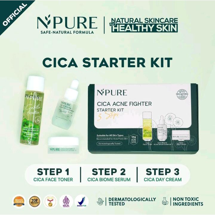 Penta Natural Kosmetindo N'PURE Cica Acne Fighter Starter Kit
