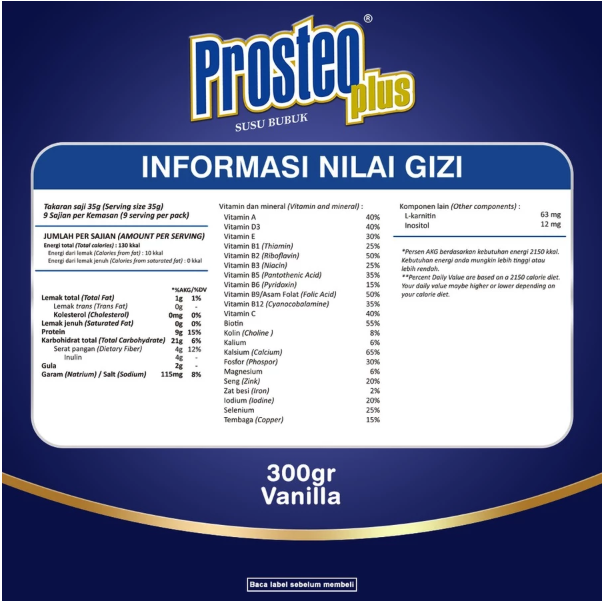 Mirota KSM Prosteo® Plus Rasa Vanilla