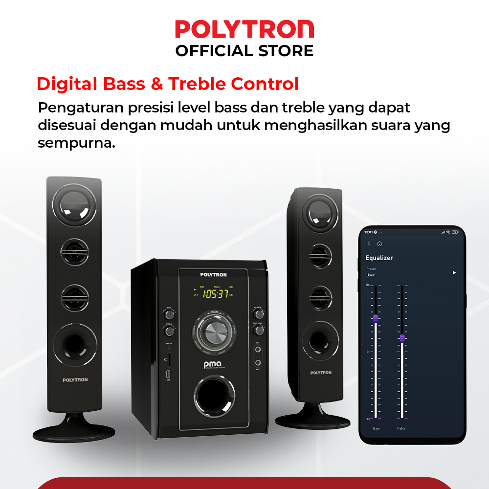 POLYTRON Polytron Bluetooth Speaker Multimedia Karaoke  PMA 9526 /B