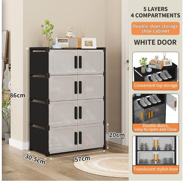  YONEZAWA Rak Sepatu Susun Tertutup 5 Level