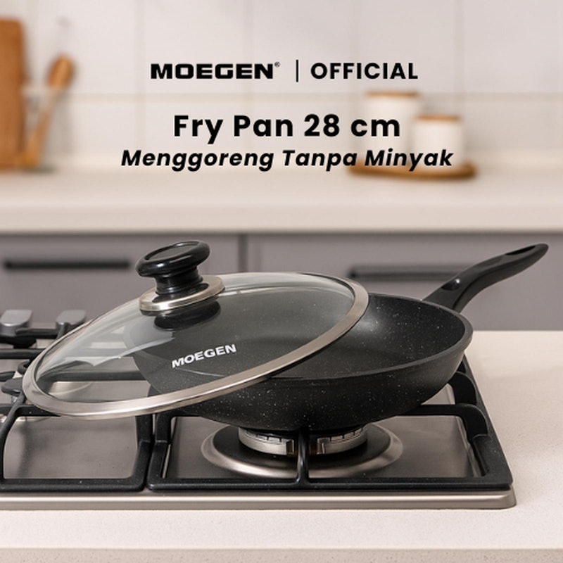 MOEGEN® Fry Pan Granite Series Plus Tutup Kaca 28 cm 5