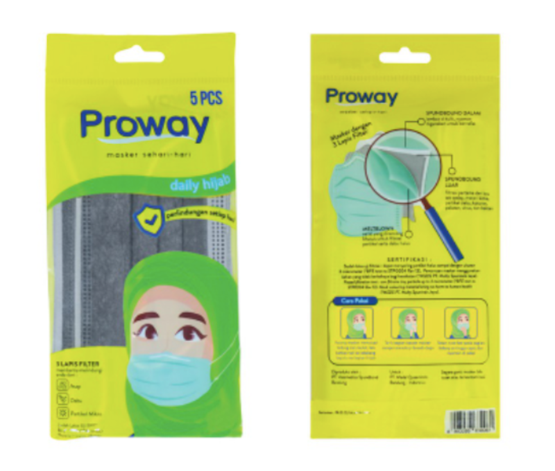 Masker Hijab 3ply - 5pcs 1