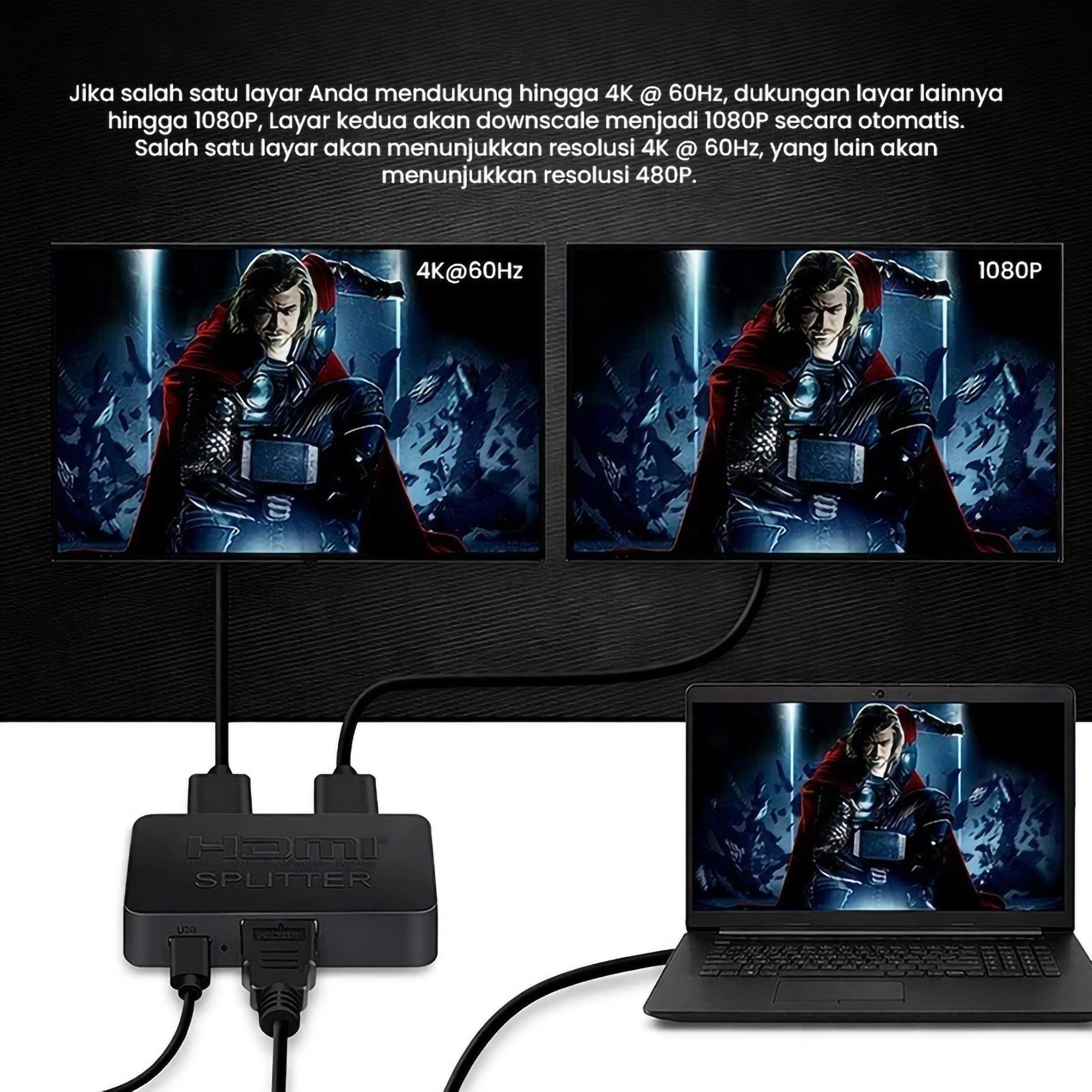 5Star 2 Port HDMI Splitter 3