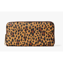Spencer Leopard Zip Around Continental Wallet