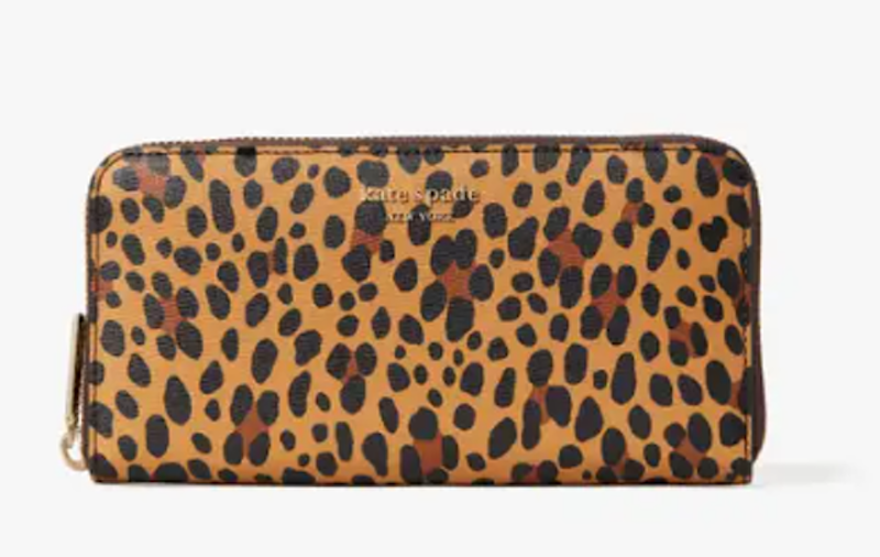 Spencer Leopard Zip Around Continental Wallet 1