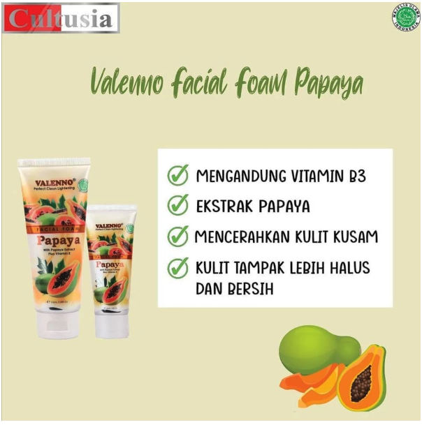 Cultusia Valenno Facial Foam Papaya