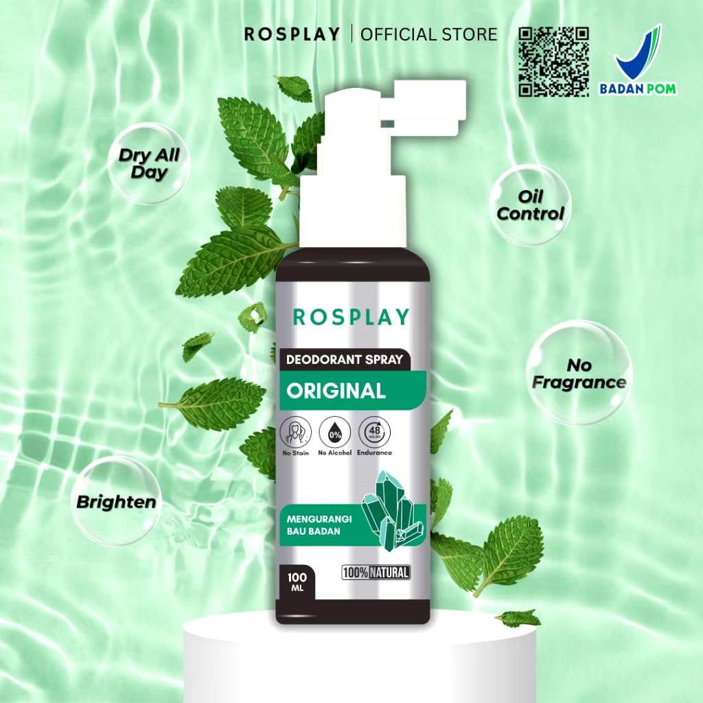  Rosplay Natural Deodorant Spray Tawas Original