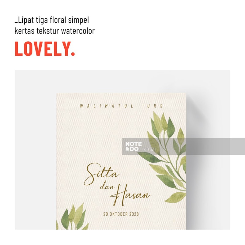 NOTE & Do. Undangan Pernikahan Simple Floral Watercolor 5