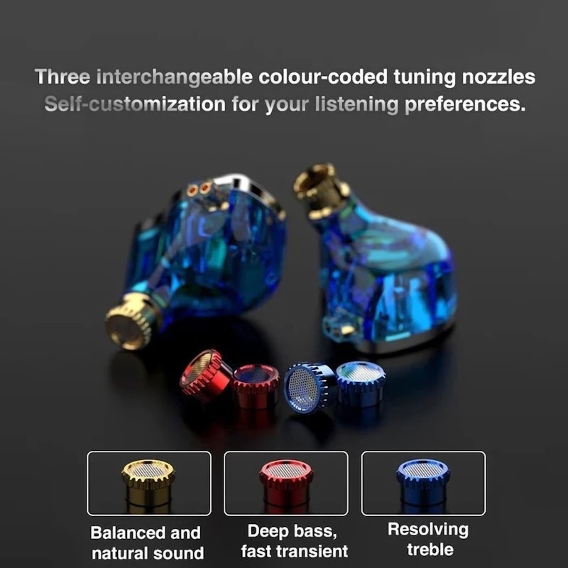TRN STM Hybrid Technology Earphones Blue 3