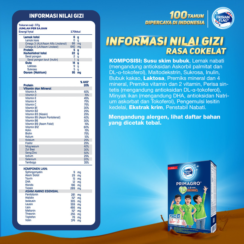 Frisian Flag Indonesia Frisian Flag Primagro 1+ Cokelat