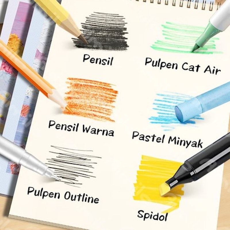 Aimilo Sketchbook A4 Vertikal Jilid Spiral 3