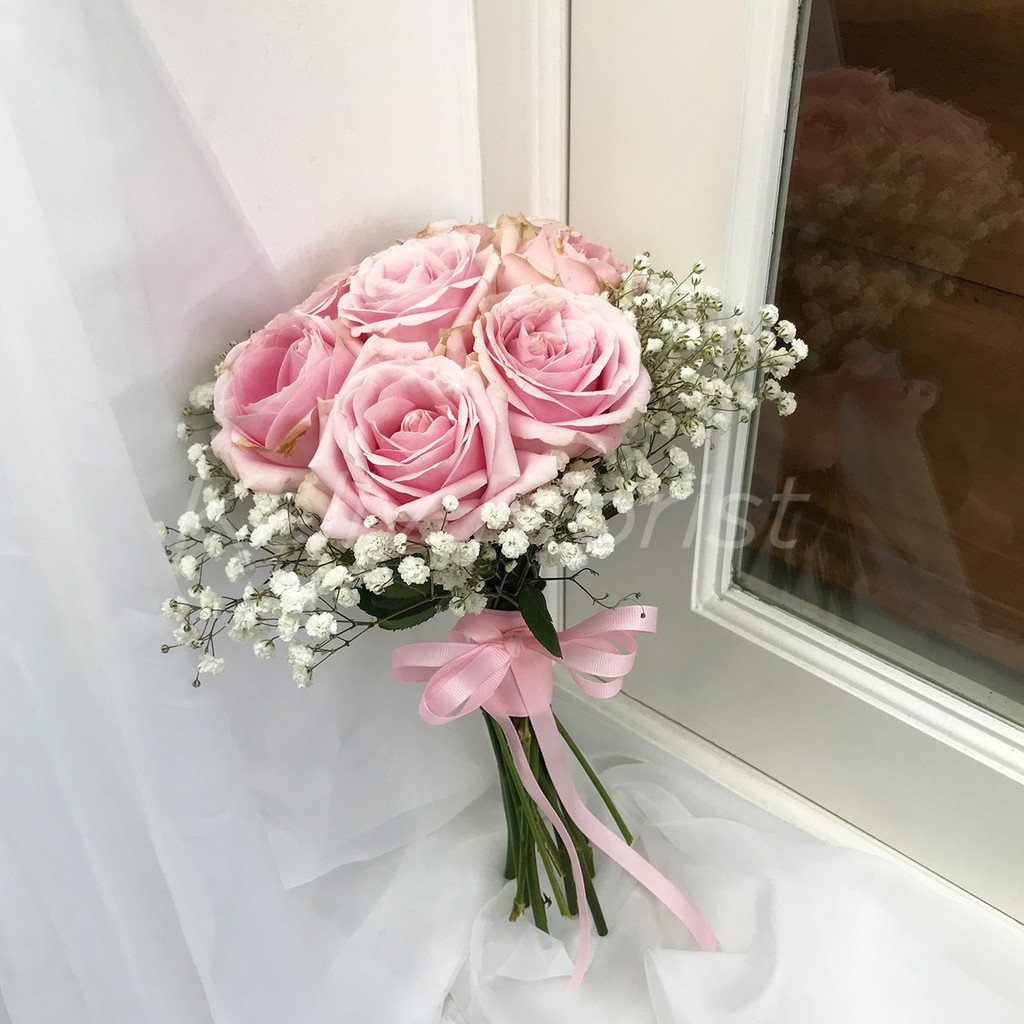 Kelly Florist Hand Bouquet Wedding - Buket Bunga Segar - Roseate Dream 3