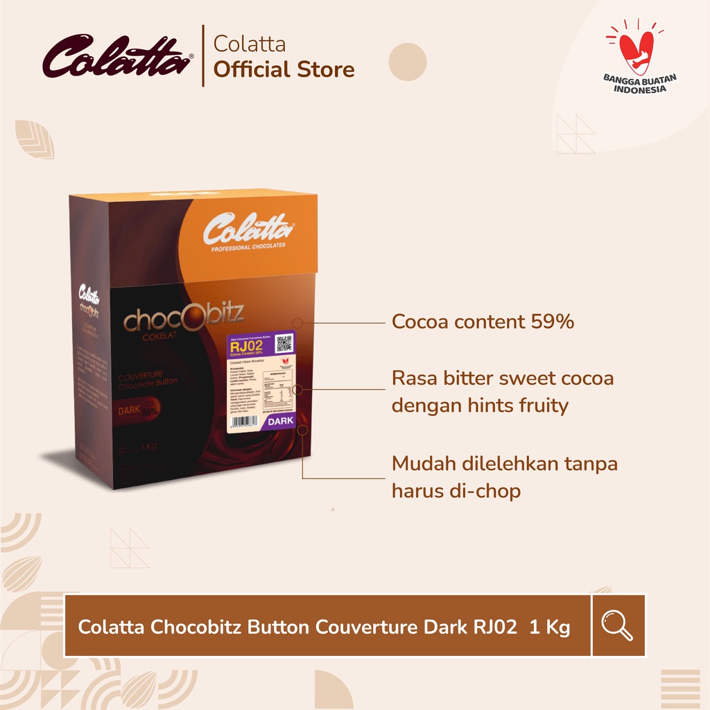 Gandum Mas Kencana Colatta Chocobitz Button Couverture Dark 1 kg RJ02 