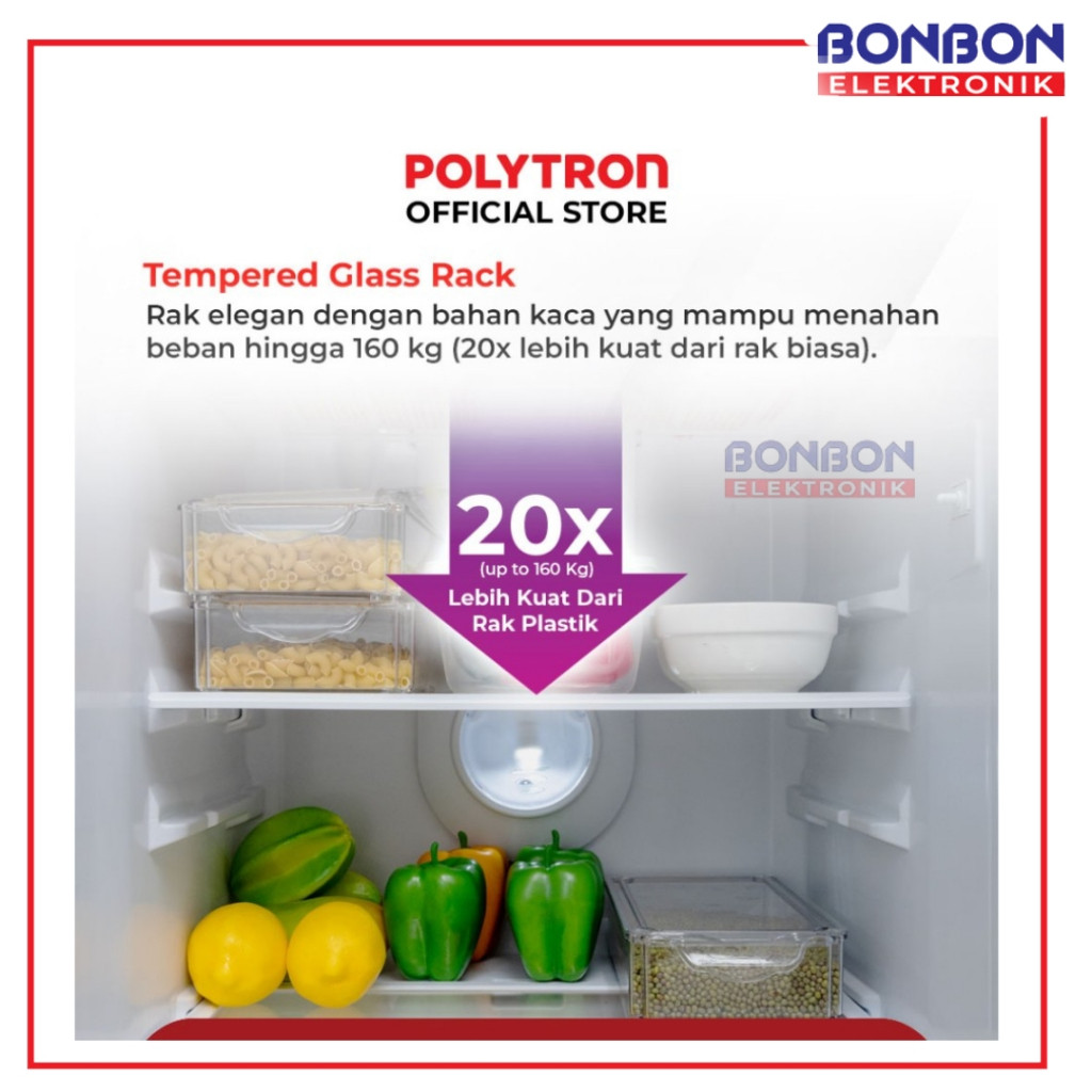 Hartono Istana Teknologi Polytron Kulkas 2 Pintu 200 Liter PRB 200R