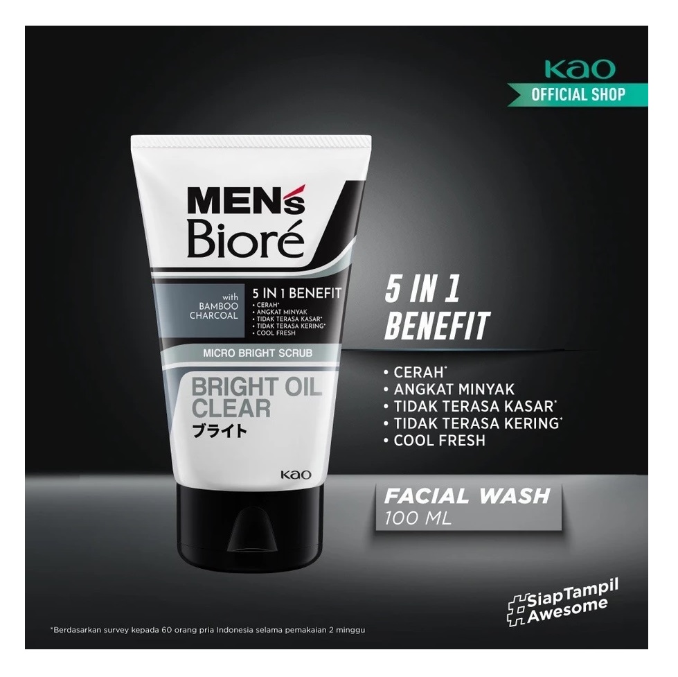 KAO Indonesia Men's Biore Bright Oil Clear