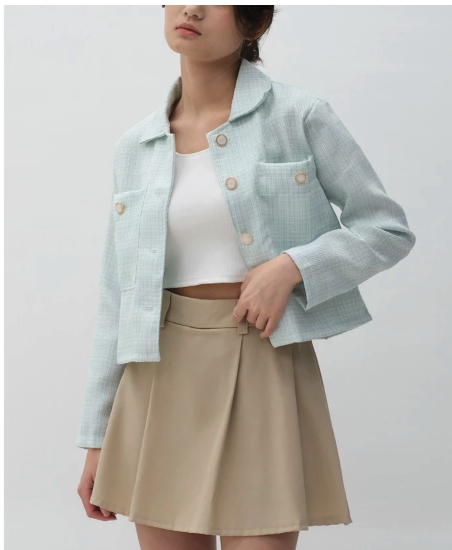  HULM Haerin Blazer Tweed Wanita