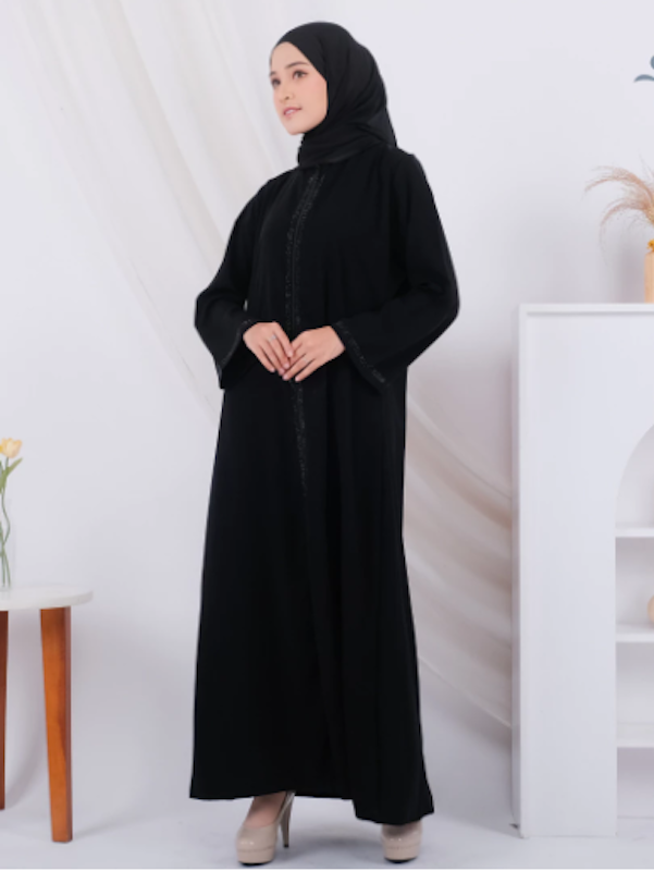 Salaf Boutique Abaya Ziper Black 2