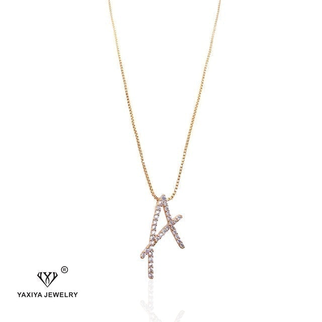 Yaxiya Jewelry Kalung Huruf Perhiasan Imitasi Lapis Emas 311