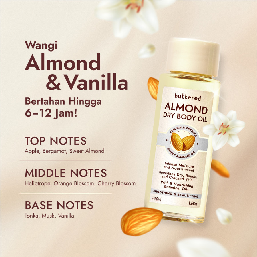 Pillar Brite Care Buttered Almond Dry Body Oil 60% Cold Pressed