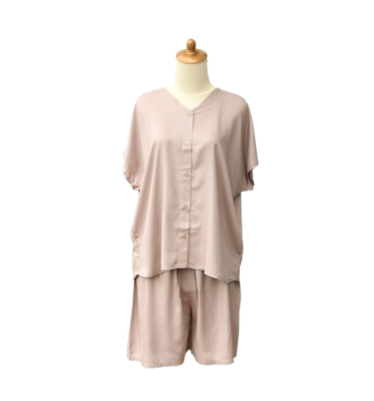 Lalucuku Setelan Baju Tidur Freila Pendek Polos 1