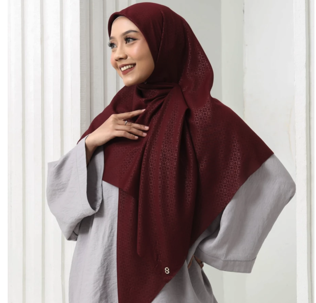 Nushel Jaya Mandiri Umama Kerudung Polos Emboss Daily Monogram