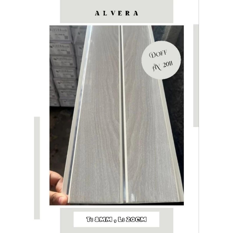 Impack Pratama Industri Alvera Plafon PVC Glossy Serat Kayu Abu Nat  AV2011