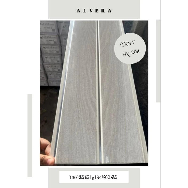 Alvera Plafon PVC Glossy Serat Kayu Abu Nat 3