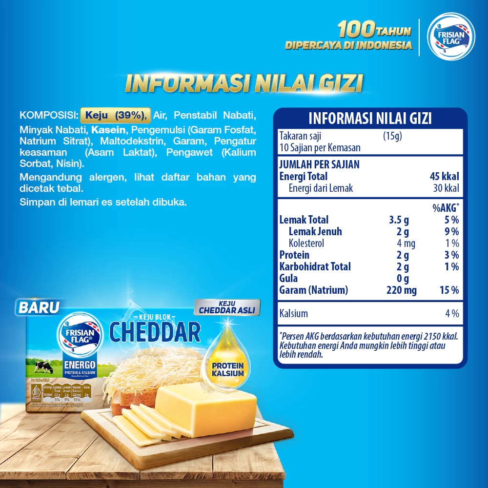 Frisian Flag Keju Cheddar Blok 150g 4