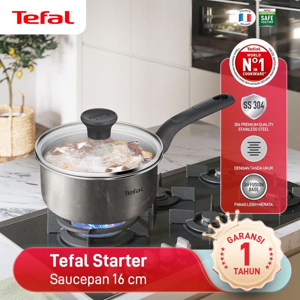 Groupe SEB Indonesia MSD Tefal Saucepan Stainless Steel Full 16 cm