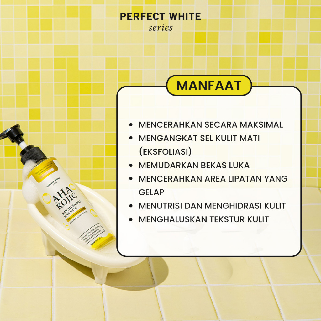 Sinergi Multi Lestarindo PERFECT WHITE AHA Kojic Brightening Body Wash