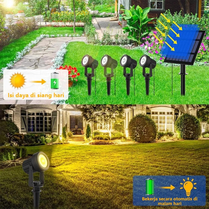  QIMEDO Lampu Taman Tenaga Surya 4PCS