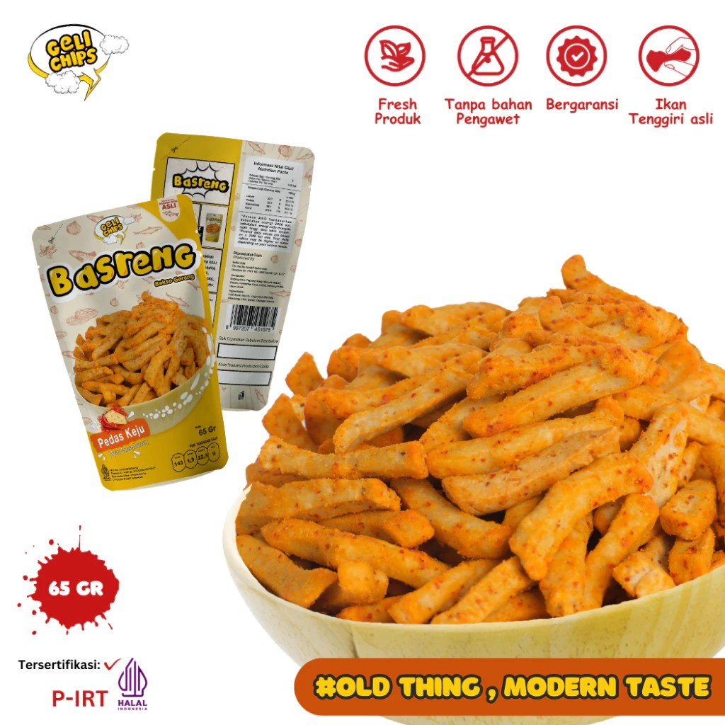 Geli Chips Basreng Pedas Keju