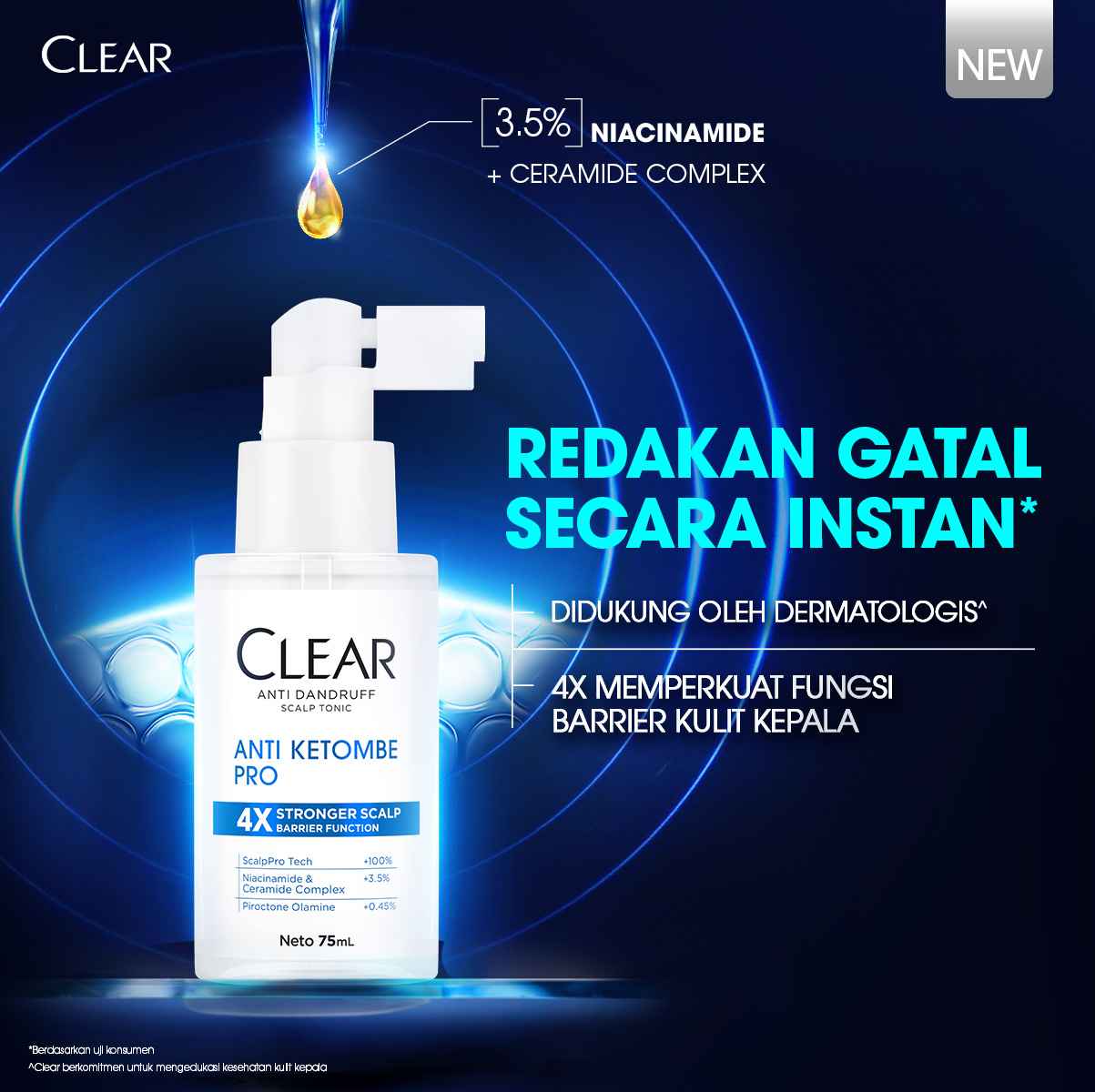 Unilever CLEAR Anti Dandruff Scalp Tonic Anti Ketombe Pro