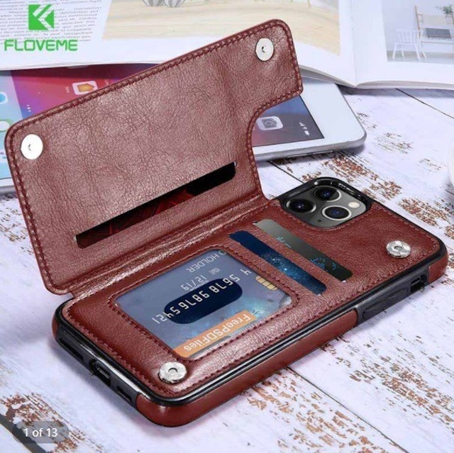 Floveme Case iPhone 12 pro max flip wallet case with card holder’s