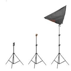 Paket Double Softbox 4 Socket E27 + Light Stand 2M + Extra Bag