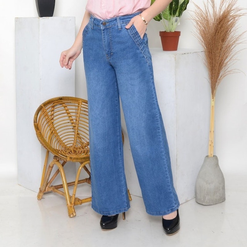 Kulot Jeans Wanita Celana Panjang Opnaser Highwaist 2