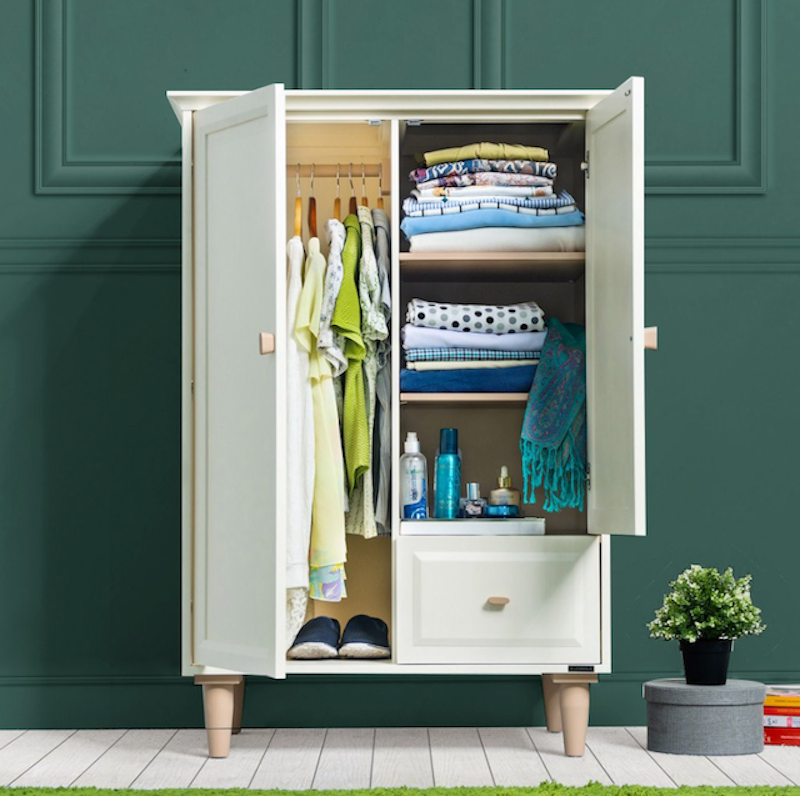 Hannah Medium Wardrobe (Ivory-Brown) 3